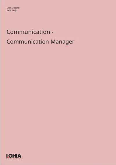 Communication - Communication Manager Last Update: