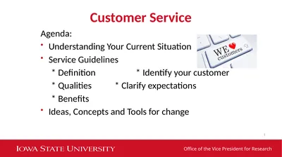 Customer Service Agenda: Understanding Your