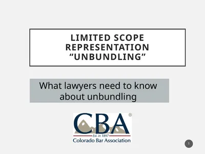 Limited Scope Representation “Unbundling” 1 What