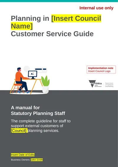 Internal use only Planning in [Insert Council