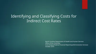Identifying and Classifying Costs for Indirect