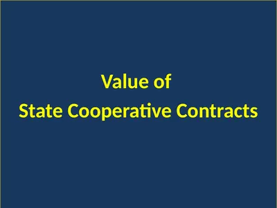 Value of State Cooperative Contracts Letter From