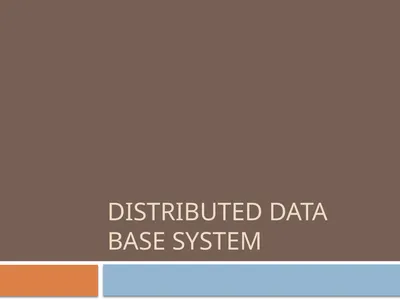 Distributed data base system What is DDBMS? A