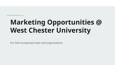 Marketing Opportunities @ West Chester University