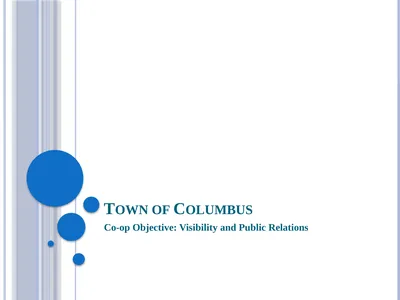 Town of Columbus Co-op Objective: Visibility and