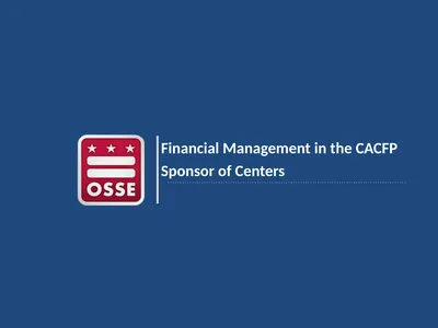 Financial Management in the CACFP Sponsor of