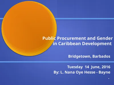 Public Procurement and Gender in Caribbean