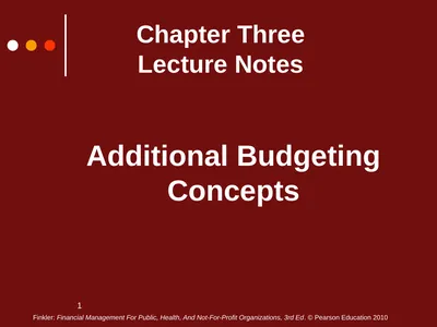 1 Chapter Three Lecture Notes Additional Budgeting