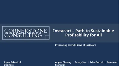 Instacart – Path to Sustainable Profitability for
