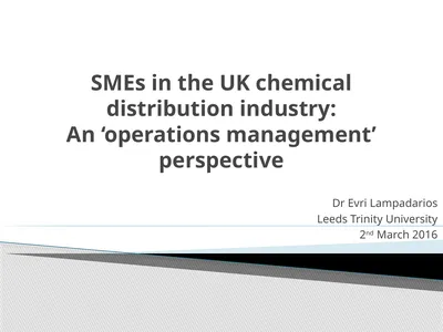 SMEs in the UK chemical distribution industry: An