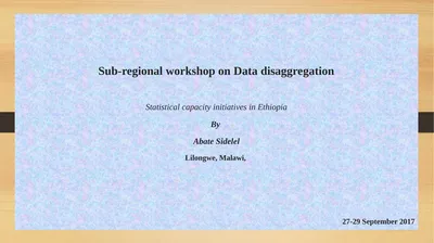 Sub-regional workshop on Data disaggregation