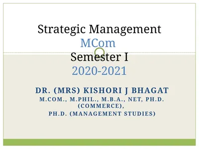 Dr. (Mrs) Kishori J Bhagat M.Com., M.Phil.,