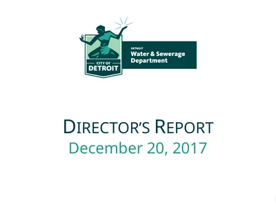 December 20, 2017 Director’s Report Table of