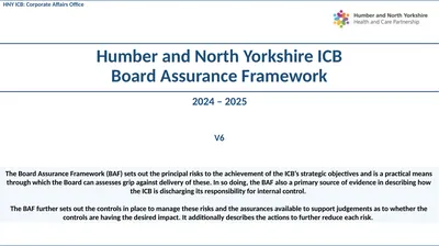 Humber and North Yorkshire ICB Board Assurance