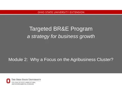 Targeted BR&E Program a strategy for business
