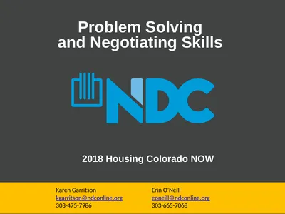 2018 Housing Colorado NOW Problem Solving and
