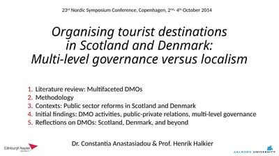 Organising tourist destinations in Scotland and