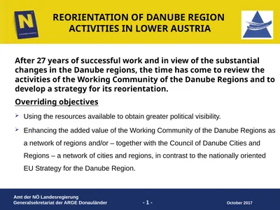 REORIENTATION OF DANUBE REGION ACTIVITIES IN LOWER