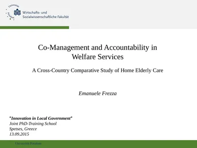 Co-Management and Accountability in Welfare