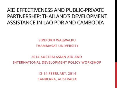Aid effectiveness and public-private partnership:
