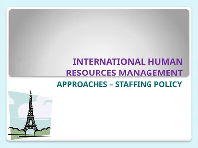 INTERNATIONAL HUMAN RESOURCES MANAGEMENT