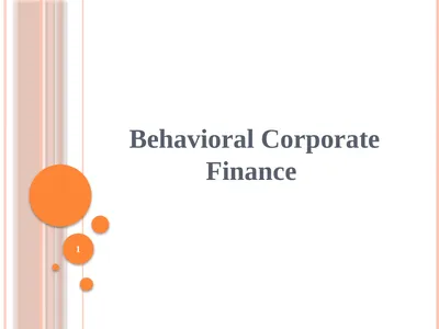 Behavioral Corporate Finance 1 Outline Rational