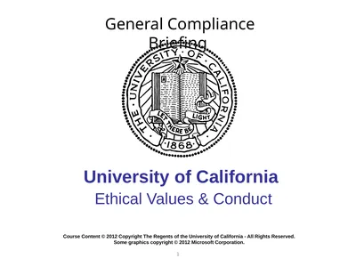 University of California Ethical Values & Conduct
