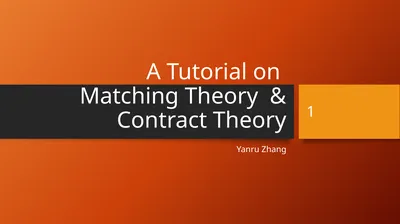 A Tutorial on Matching Theory & Contract Theory