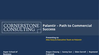 Palantir – Path to Commercial Success Angus Cheung