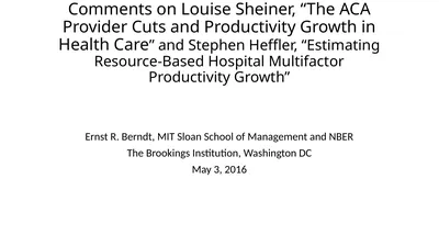 Comments on Louise Sheiner, “The ACA Provider Cuts