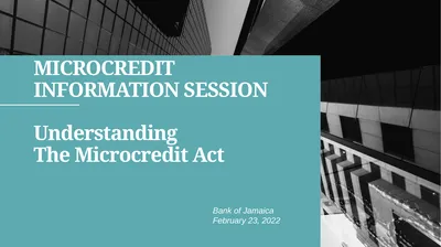 MICROCREDIT INFORMATION SESSION Understanding The