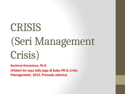 CRISIS (Seri Management Crisis) Rachmat