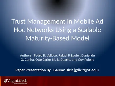 Trust Management in Mobile Ad Hoc Networks Using a