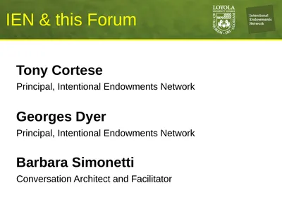 Tony Cortese Principal, Intentional Endowments