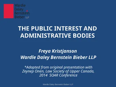 the Public Interest AND Administrative Bodies
