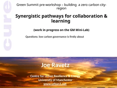 Green Summit pre-workshop – building a zero carbon