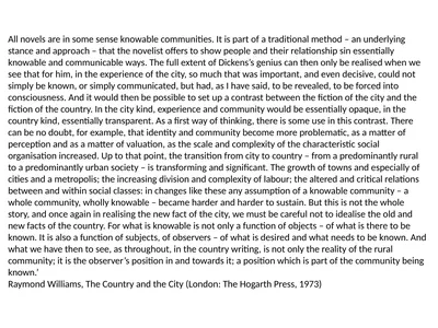 All novels are in some sense knowable communities.