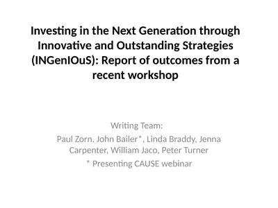 Investing in the Next Generation through