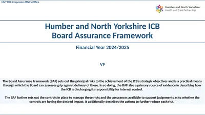 Humber and North Yorkshire ICB Board Assurance