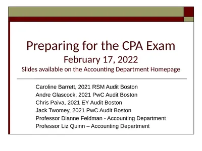 Preparing for the CPA Exam February 17, 2022
