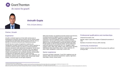 Partner, Growth Experience Anirudh is a Partner