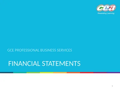 FINANCIAL STATEMENTS GCE PROFESSIONAL BUSINESS