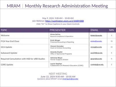 REMINDERS: Award Setup & Modification Requests