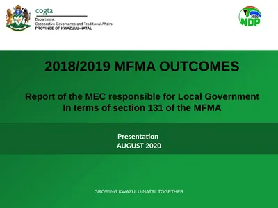1 2018/2019 MFMA OUTCOMES Report of the MEC