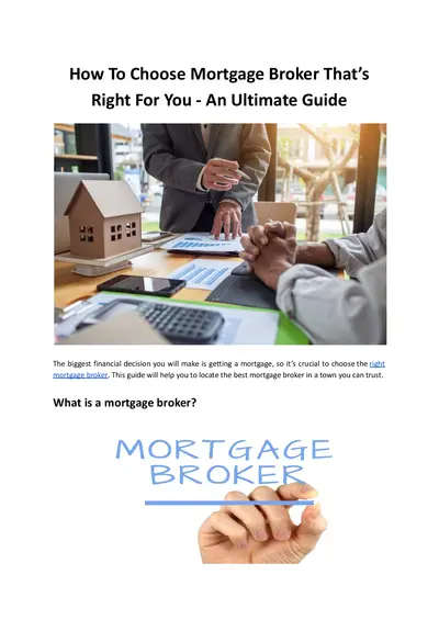 How to Choose a Mortgage Broker That’s Right for You - Mountview Financial Solutions