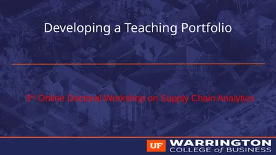Developing a Teaching Portfolio 3rd Online