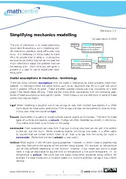 Mechanics1.4.Simplifyingmechanicsmodellingmc-web-mech1-4-2009Theaimofm