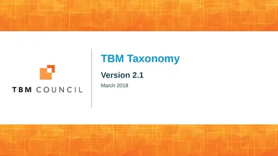 TBM Taxonomy Version 2.1 March 2018 Business