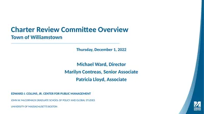 Charter Review Committee Overview Town of