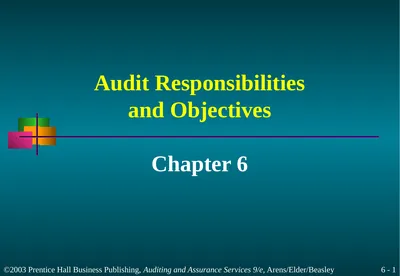Audit Responsibilities and Objectives Chapter 6